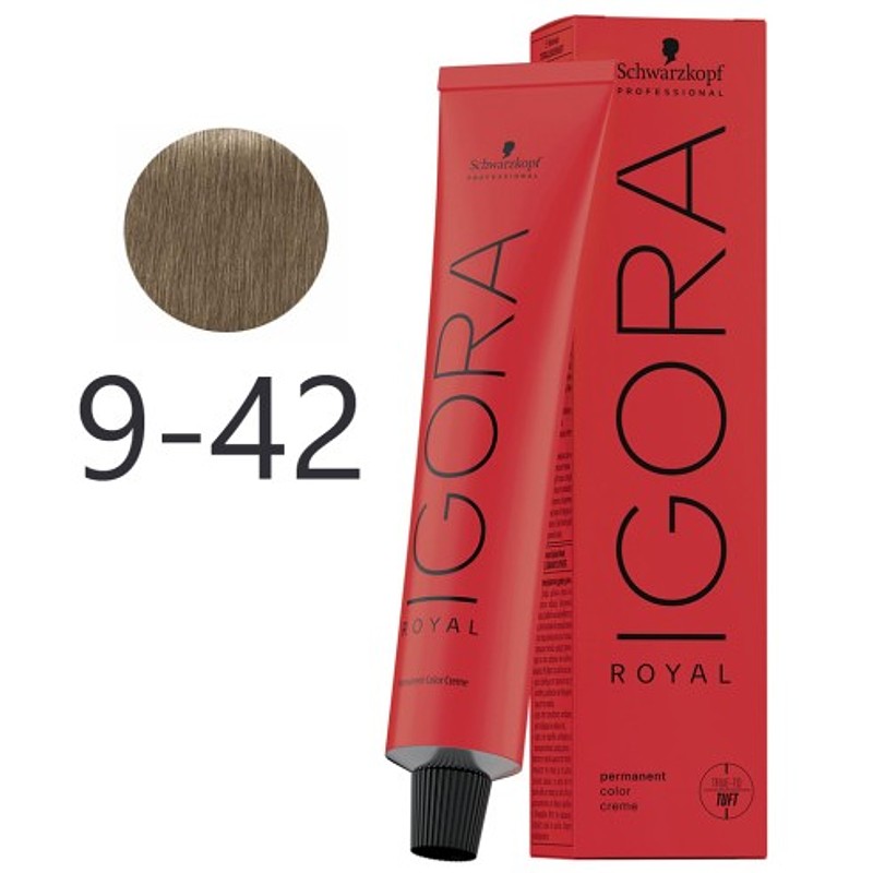 Igora Royal 60 ml (9-42)  + 2 Loción activadora de 30ml + Guantes platicos